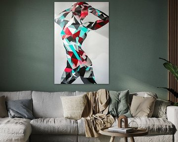 Geometrische elegantie - lichaamsvorm Kleurenspel van intimiteit van Poster Art Shop