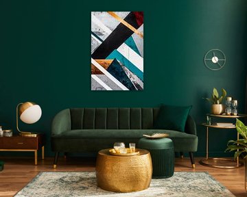 Geometric harmony - play of colours by Poster Art Shop