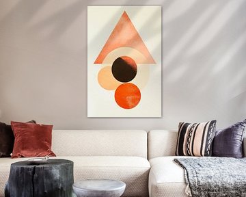 Geometric harmony - play of colours circles and triangles - by Poster Art Shop