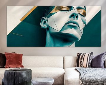 Geometric harmony - face in colours by Poster Art Shop