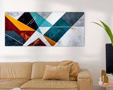 Geometric harmony of chaos Colour chase in the Abstract Fra by Poster Art Shop