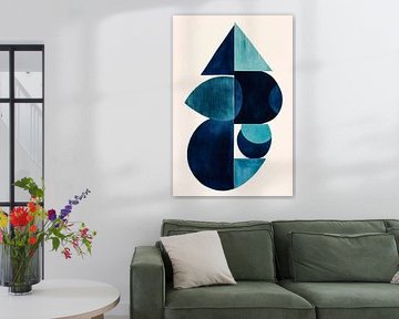 Geometric melodies in blue by Poster Art Shop