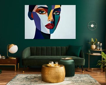 Geometric beauty - play of colours face in facets by Poster Art Shop