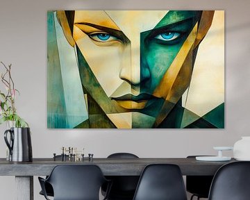 Geometric longing - Face fragment by Poster Art Shop