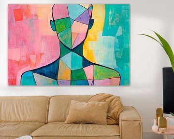 Geometric soul in a frenzy of colourColourful fragmentation of the self by Poster Art Shop