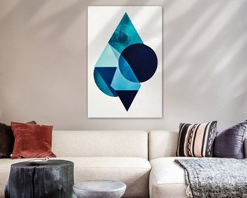 Geometric dreams in blue Drops of colours and shapes N by Poster Art Shop