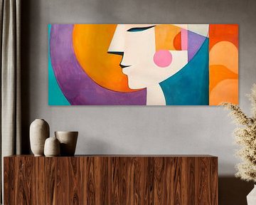 Kleurengezicht - Abstracte harmonie van Poster Art Shop