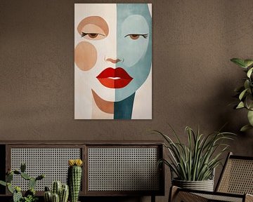 Gezicht van contrasten - kleurenspel