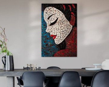 Face of silence - mosaic art by Poster Art Shop