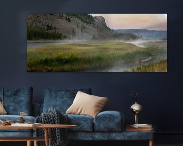 sunrise Yellowstone National Park, Madison River, USA by Jeroen van Deel