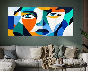 Faces of colour - juxtaposition of a change of view in the fa by Poster Art Shop