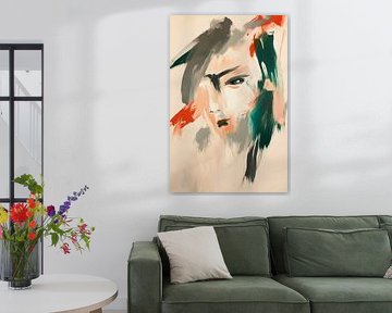 Face in a riot of colour - Portrait by Poster Art Shop
