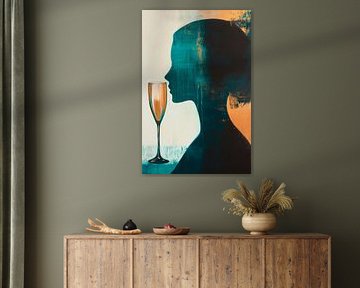 Glass of dreams - Silhouette of the night by Poster Art Shop