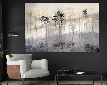 Minimalist forest with gold details
