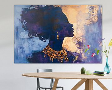 Golden silhouette of strength by Poster Art Shop