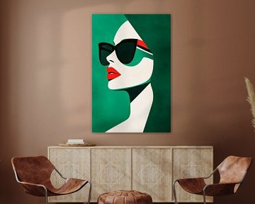 Green elegance - Stylish muse by Poster Art Shop