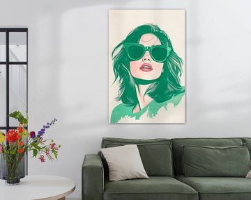 Groene elegantie - Cool portret van Poster Art Shop