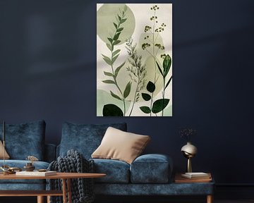 Green melody of the plant world Soft leaves in a play of colours by Poster Art Shop