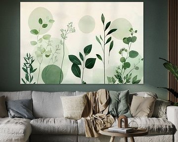 Groene harmonieën - Botanische poëzie van Poster Art Shop