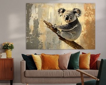 Hyperreal koala on branch