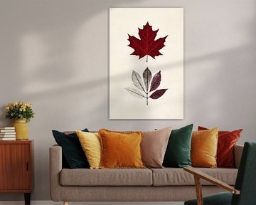 Herfstige elegantie - bladkunst van Poster Art Shop
