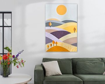 Mélodie automnale des collines dans la lumière sur Poster Art Shop