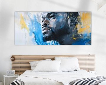 Lost in thought - colourful portrait art by Poster Art Shop