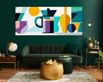 Koffiemomenten in een kleurrijk spel van Poster Art Shop