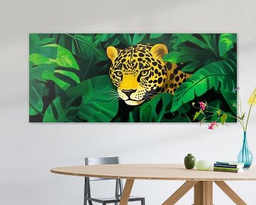 Jungle Mirage – Leopardenblick  Wildes Spiel – Dschungel-Ku von Poster Art Shop