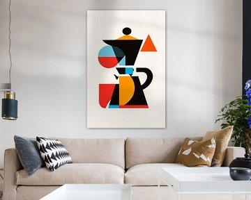 Coffee art in a play of colours Geometric brewing pleasure Far by Poster Art Shop