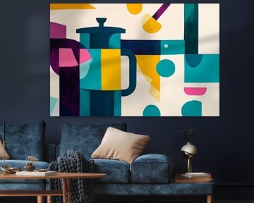 Coffee art in a geometric game by Poster Art Shop