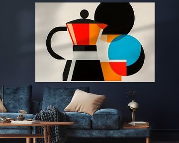 Koffiekunst in heldere vormen van Poster Art Shop