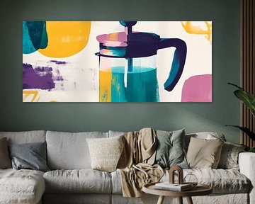 Coffee art meets play of colours Tea culture in the Fran colour room by Poster Art Shop