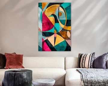 Kaleidoscope of colourful splendour Abstract harmony with faces by Poster Art Shop