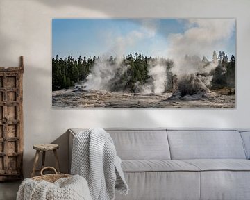 Geisers in Yellowstone National Park, USA van Jeroen van Deel