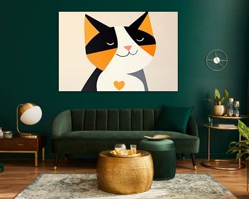 Cat love in bright colours by Poster Art Shop