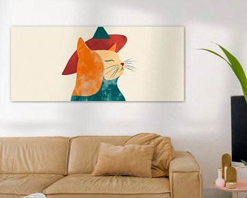 Cat magic in hat jewellery Feline elegance in pastel paws by Poster Art Shop