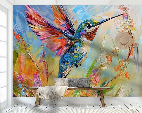 Voorbeeld van het werk in een kamer