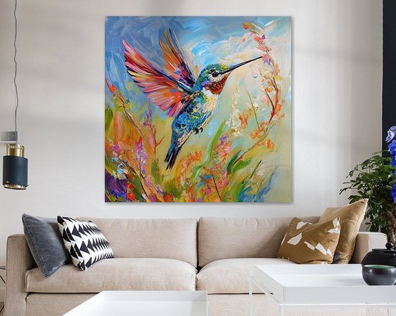 Voorbeeld van het werk in een kamer