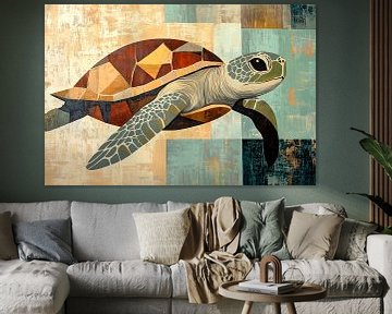 Moderne geometrische schildpad kunst van Imperial Art House
