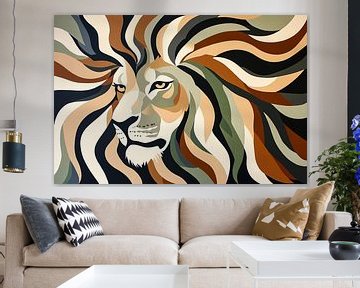 Abstrakter Löwe mit Mähne von Imperial Art House