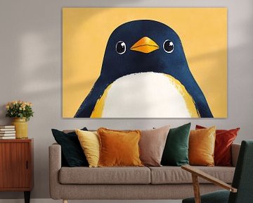 Schattige pinguïn in kleurrijke stijl van Imperial Art House