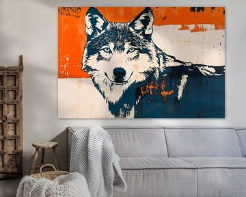 Wolf in moderne popart stijl van Imperial Art House