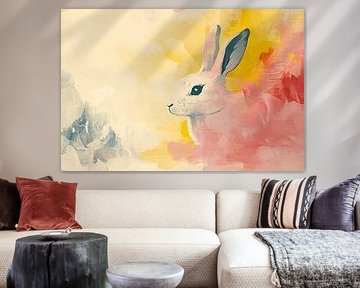 Painting of colourful rabbit