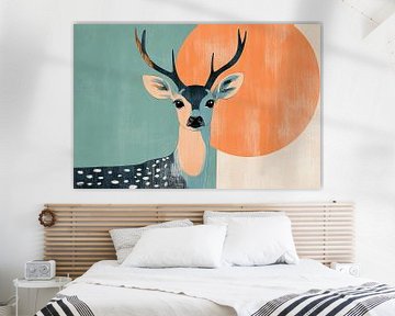 Hert in modern kleurrijk ontwerp van Imperial Art House