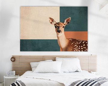 Modern hert met geometrische achtergrond van Imperial Art House