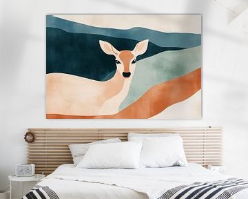 Hert in abstract landschap van Imperial Art House