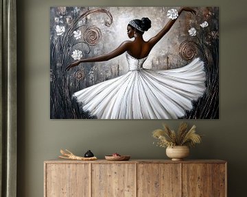 Elegante ballerina met bloemen van Imperial Art House