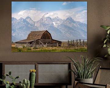 Grand Teton National Park, USA, oude schuur op Mormon Row van Jeroen van Deel