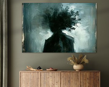 Donker abstract silhouet schilderij van Imperial Art House